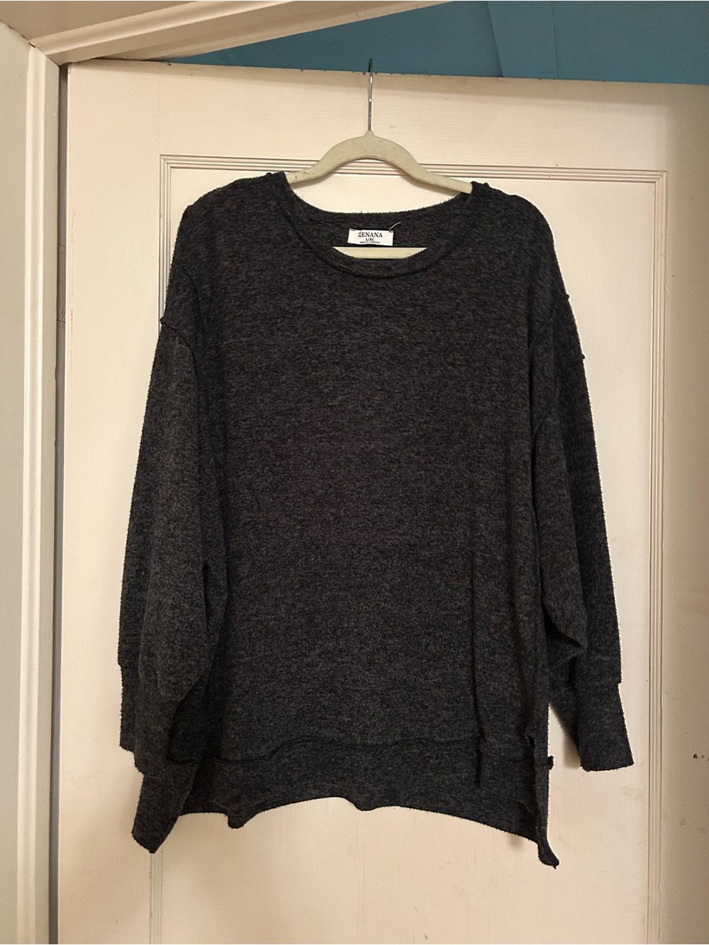 Zenana Outfitters Charcoal Crewneck Sweater